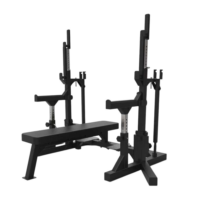 Vilka försiktighetsåtgärder ska vidtas när du använder en bänk i squat rack?